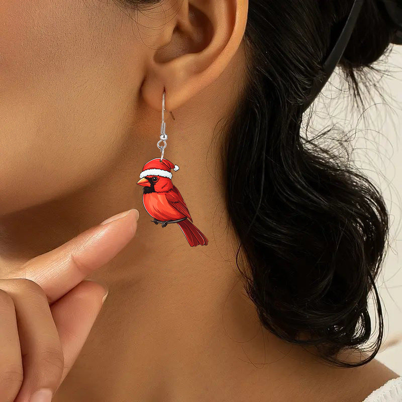 Wholesale Charming Cardinal Acrylic Earrings