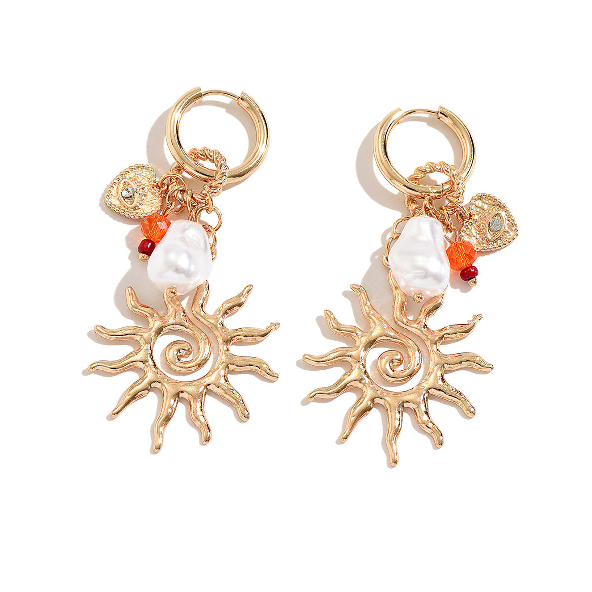 Wholesale Zinc Alloy Heart Pendant Earrings - Trendy Fashion Jewelry Accessory