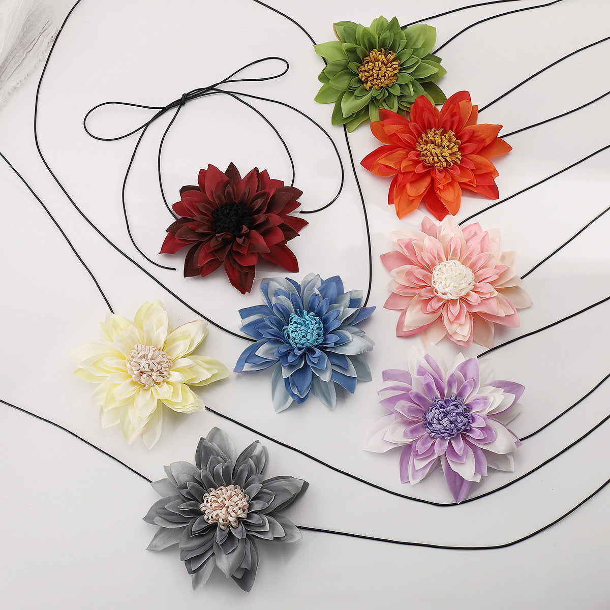 Wholesale Exaggerated Multi-Layered Colorfulful Flowers Casual Style Necklace