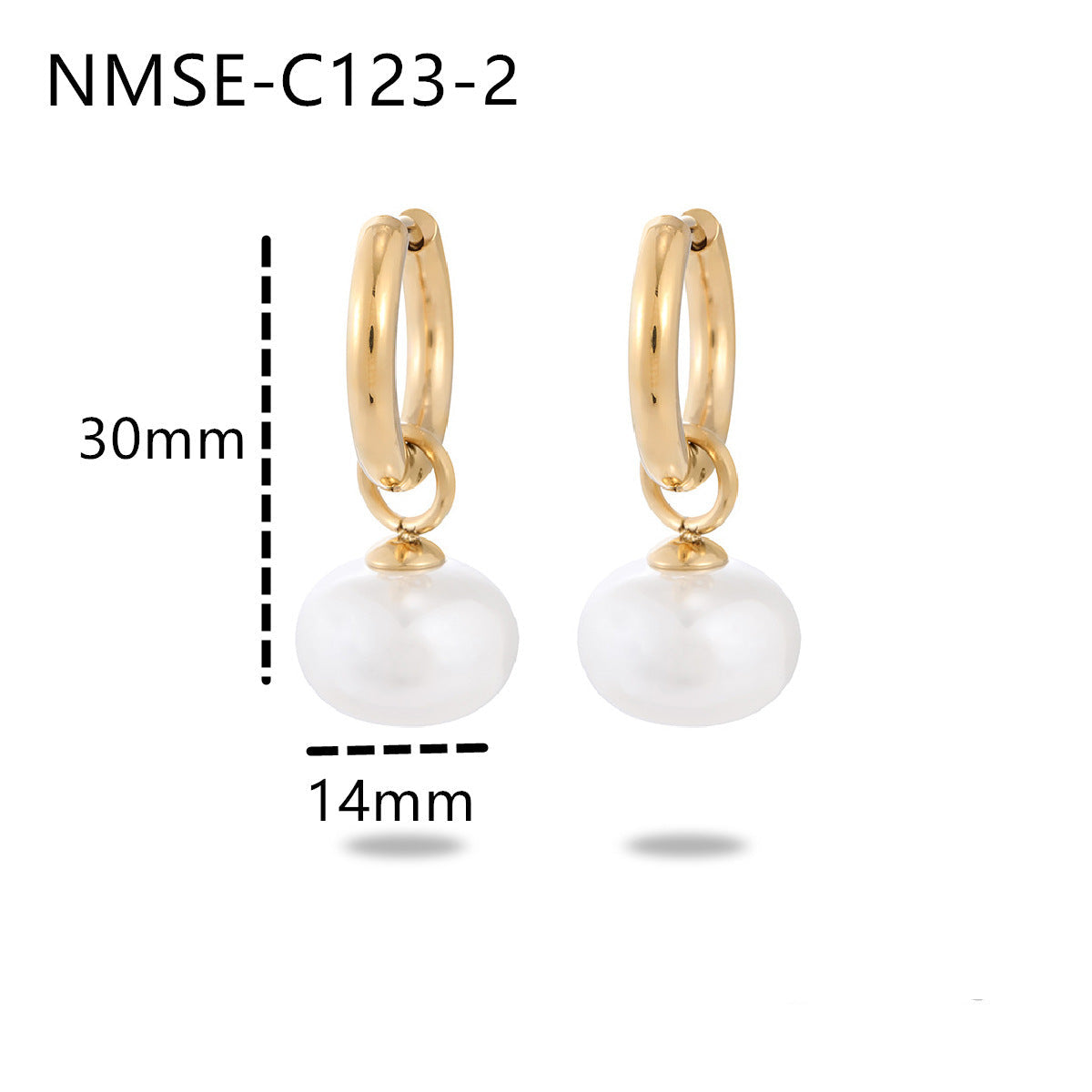 Wholesale  Light Luxury Gold Pearl Stainless Steel Earrings