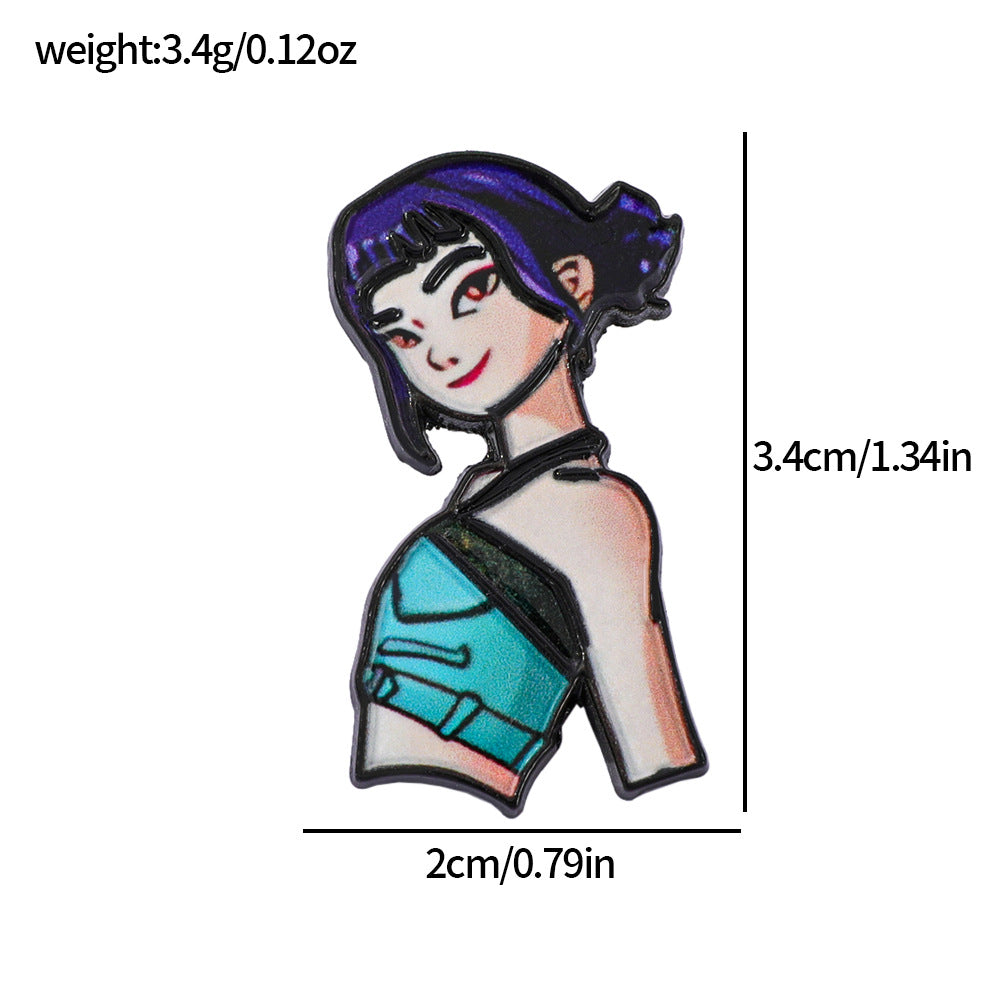 Wholesale Cartoon kpop metal badge alloy printing brooch