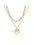 Wholesale  Stainless steel bow chain 18k gold double layer stacked wearing necklace