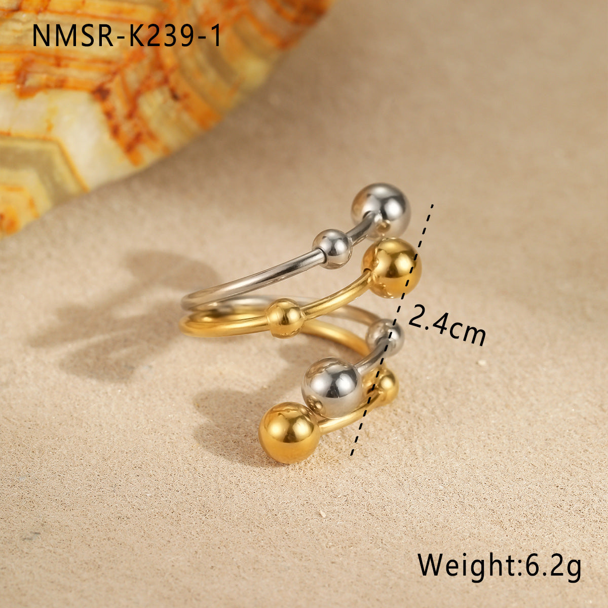 Wholesale  stainless steel ring opening adjustable exaggerated titanium steel ring