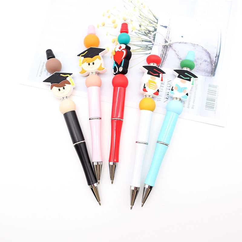 Wholesale  beaded pen cute cartoon silicone beaded pen