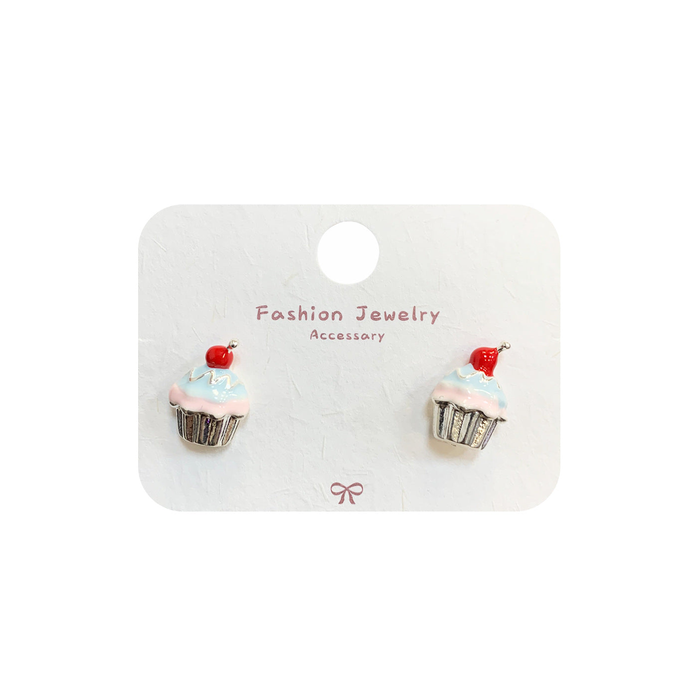 Wholesale Sweet and cute strawberry cake ice cream dessert earrings silver needle light luxury design girly heart earrings