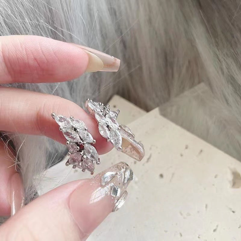 Wholesale Full Diamond Horse Eye Butterfly Zircon Retro Diamond  Adjustable Opening Ring