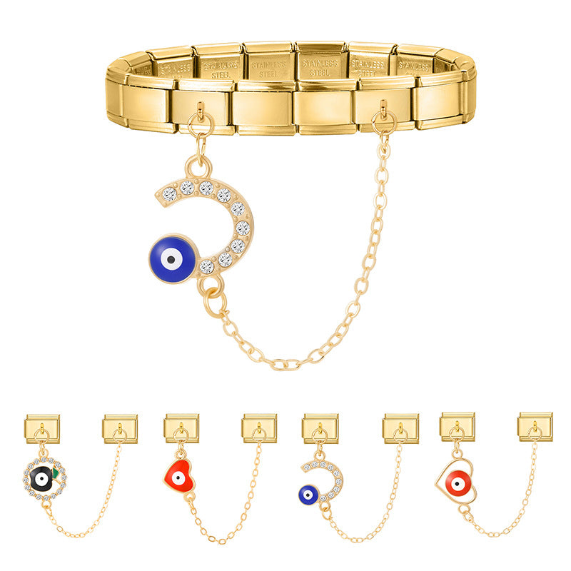 Wholesale Italian Charm Bracelet 9mm DIY Splicing Double Pendant  Stainless Steel Composable Bracelet