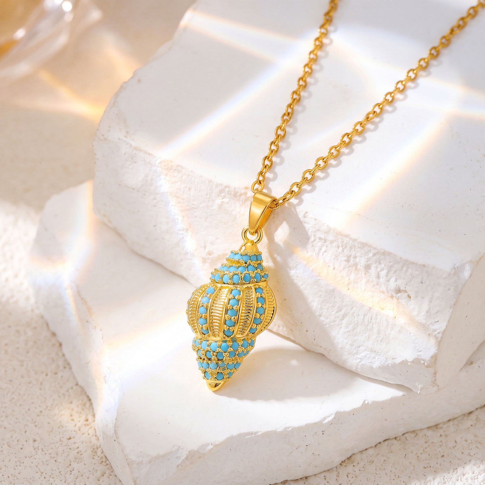Wholesale Ocean Style Evil Eye Necklace for Women,  Titanium Steel Heart Pendant with Zircon,  Simple Vacation Collarbone Chain,  Fashion Accessory Gift