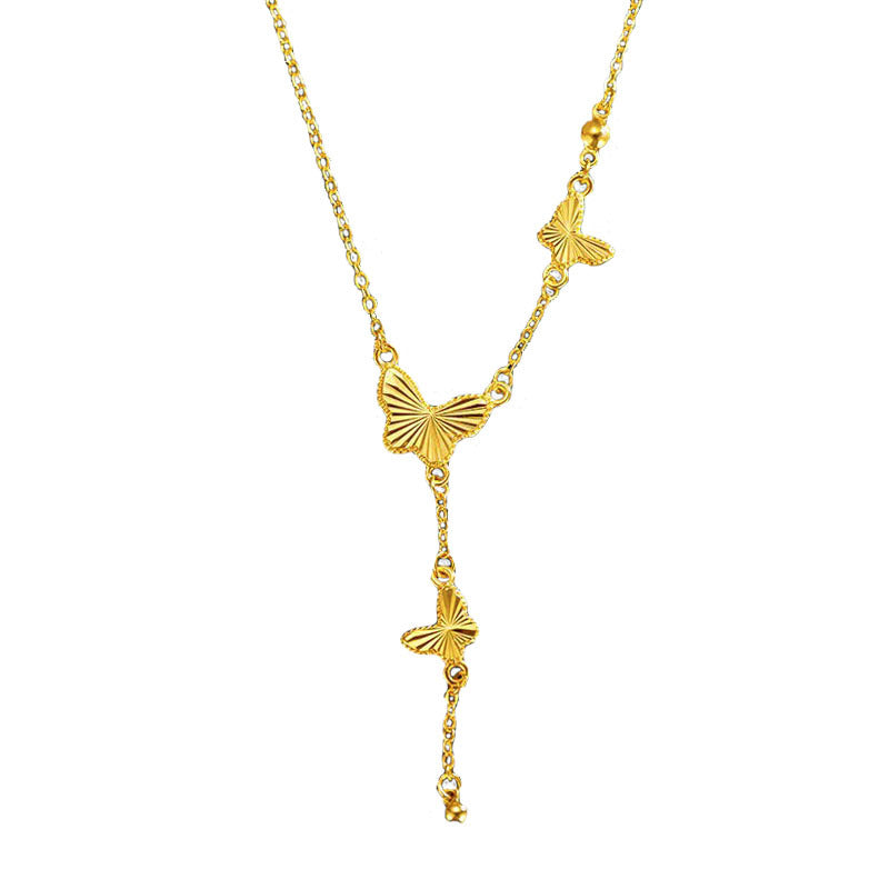 Wholesale titanium steel butterfly necklace