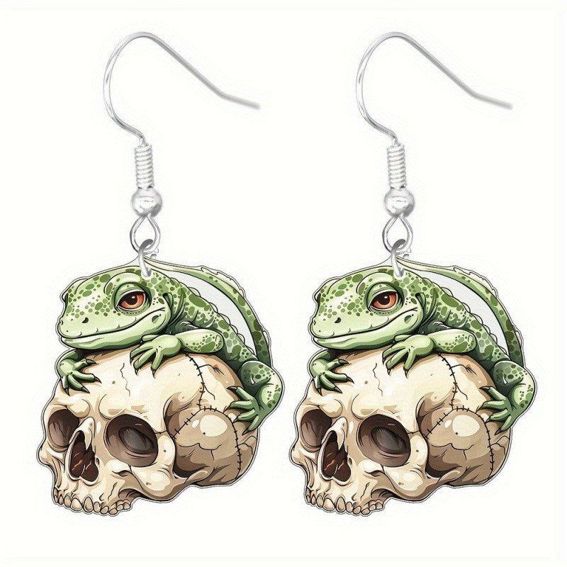 Wholesale  cartoon ghost dog frog cat butterfly skull mushroom acrylic earrings