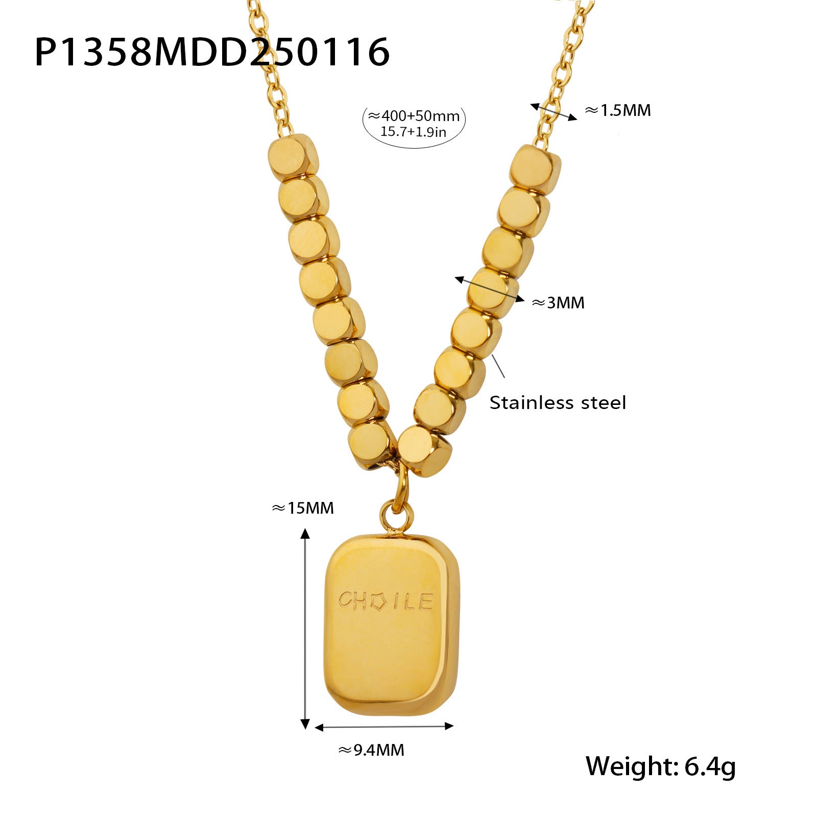 Wholesale Stainless Steel Exaggerated Ring Woman's Brand Pendant Collarbone Necklace