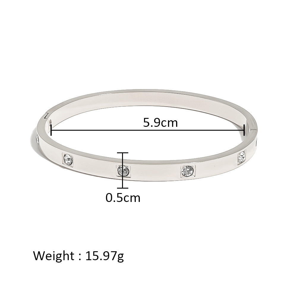 Wholesale Stainless Steel 18K Gold Plated Geometric Star Flower Zircon Bracelet