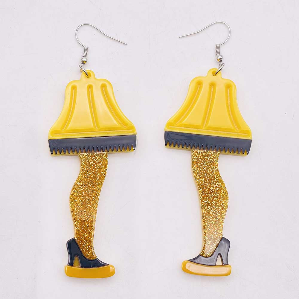 Wholesale exaggerated fun acrylic table lamp high heel earrings