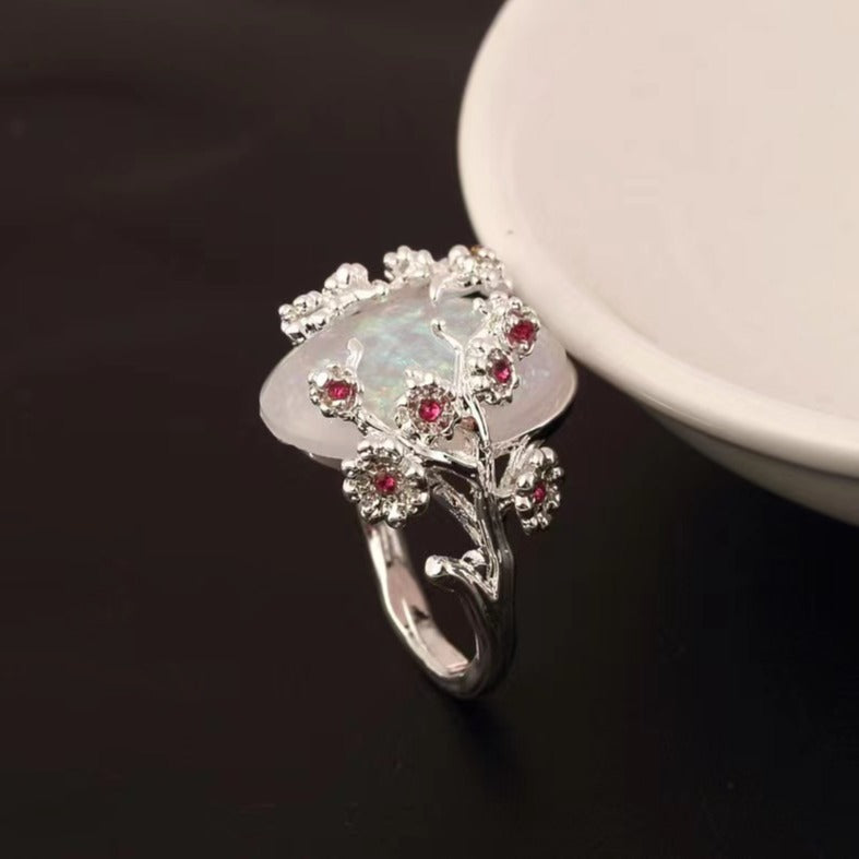 Wholesale  luxury rattan diamond flower ring