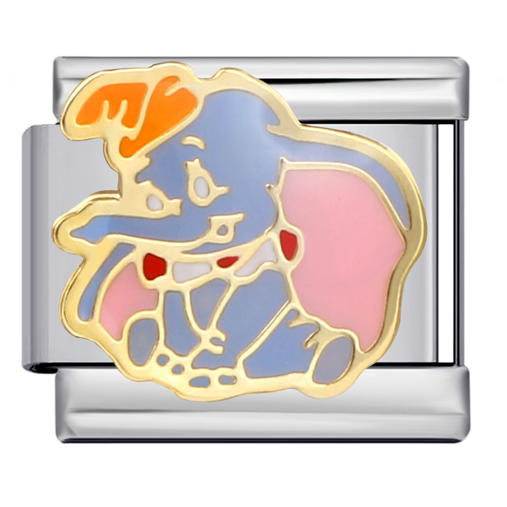 Wholesale Italian Charm Bracelet 9mm DIY Splicing Removable Oil Drop Cartoon Stainless Steel Composable Bracelet