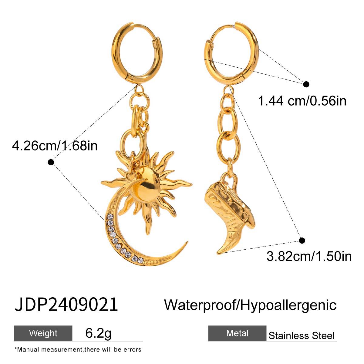 Wholesale  18k gold stainless steel toothed shell smooth love shoes ear buckle earrings