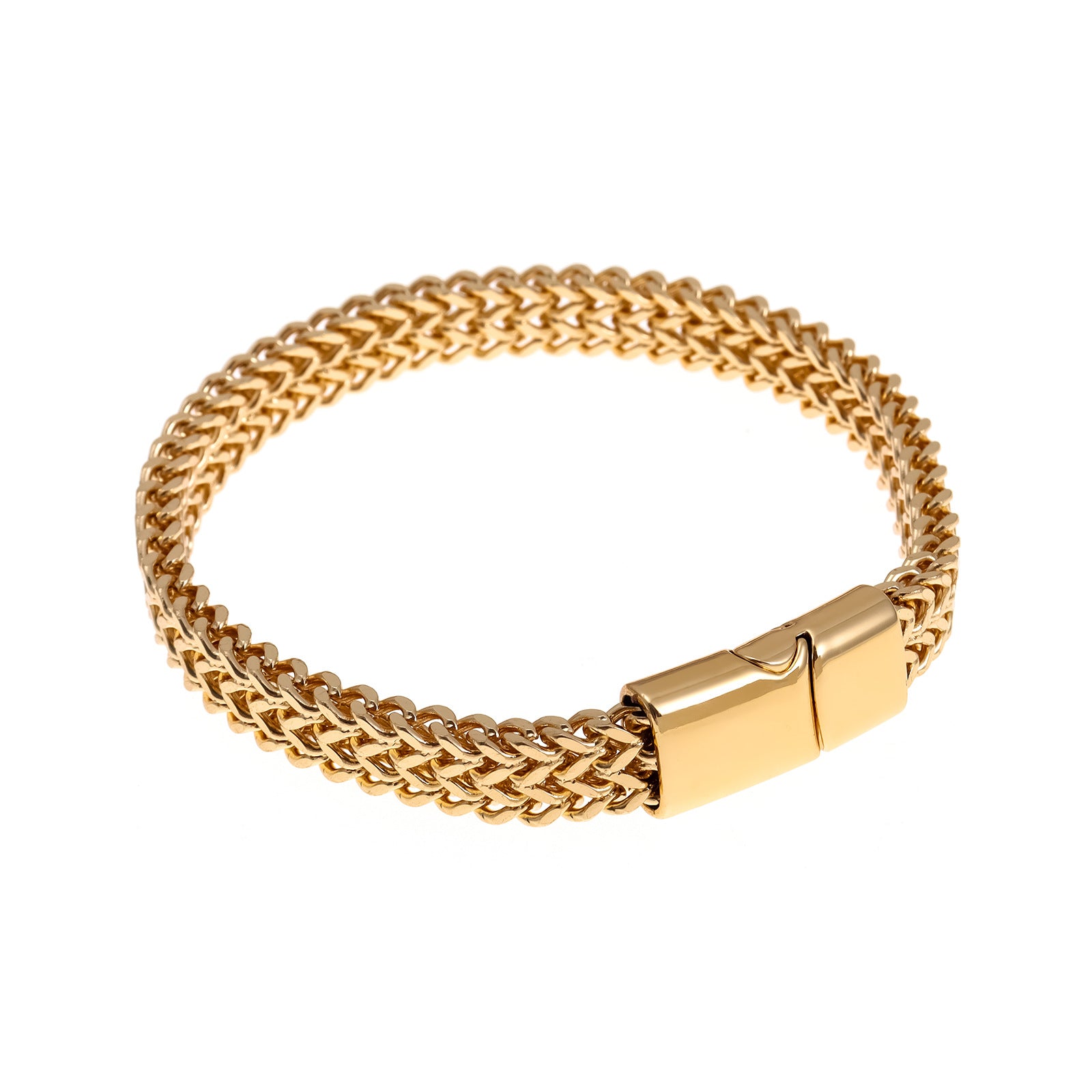 Wholesale 8*4MM Stainless Steel Fish Scale Bracelet Men's Double Row Punk Hip Hop Bracelet ACC-BT-LR001