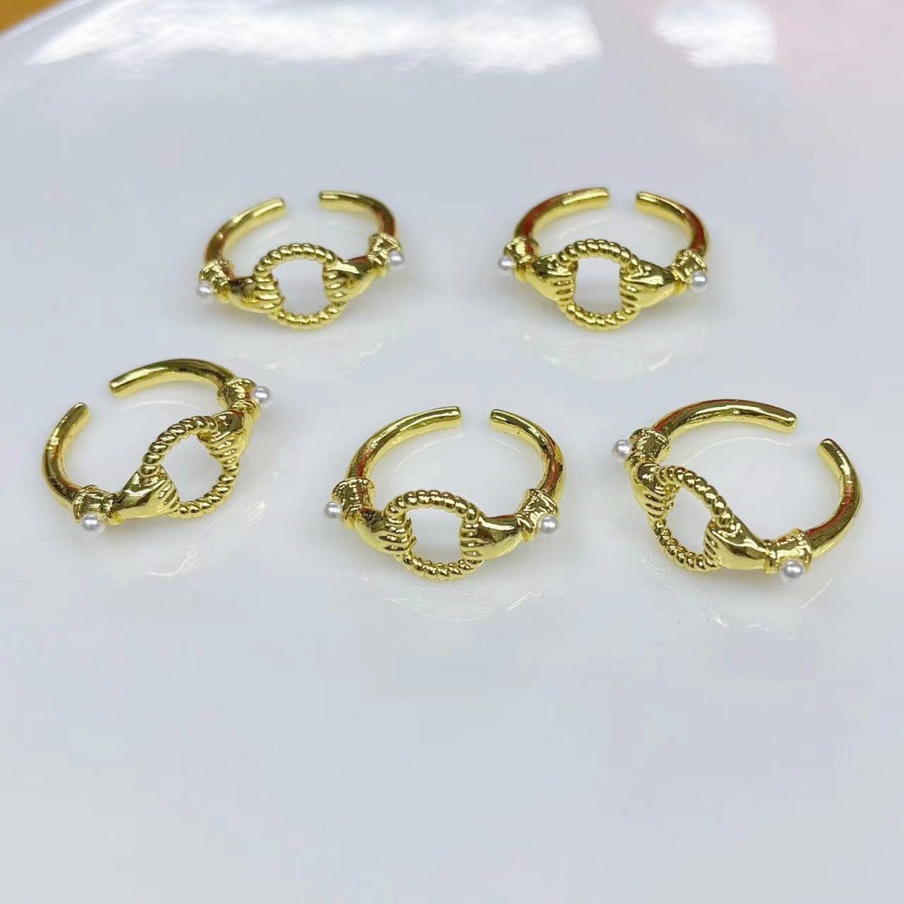 Wholesale Plastic copper plated 18k open ring