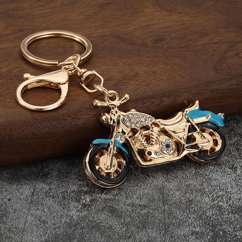 Wholesale Harley Motorcycle Keychain Zinc Alloy Rhinestone Decorative Car Key Accessory Gift for Men