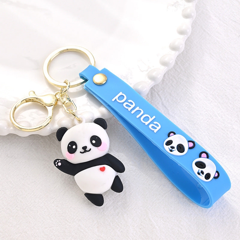 Portachiavi in ​​​​PVC di bambù panda di bambù carino portachiavi del panda del tesoro nazionale all'ingrosso