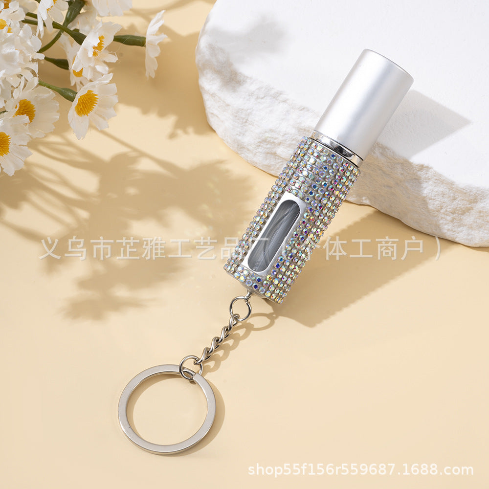 Wholesale 5ml Diamond-encrusted Girl' s Perfume Bottling Keychain Small Portable Keychains Accessories