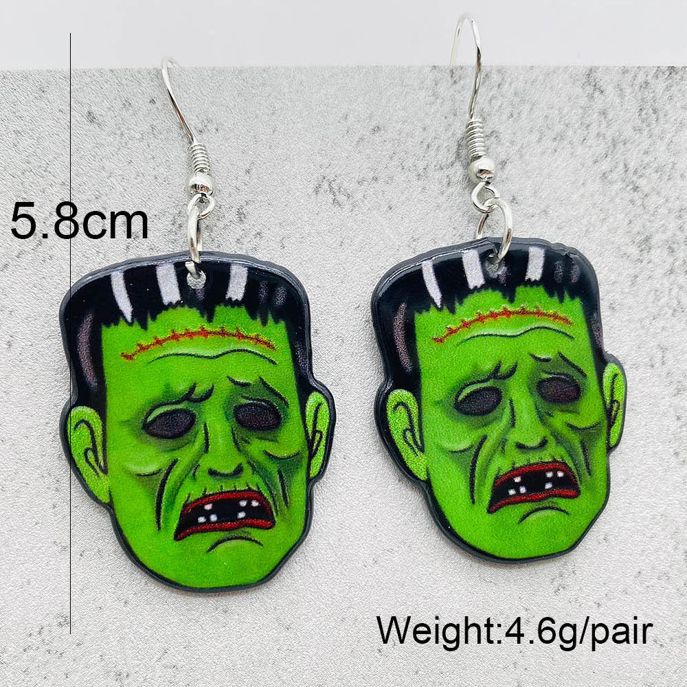 Wholesale Halloween Horror Skull Acrylic Earrings ACC-ES-PuCi001