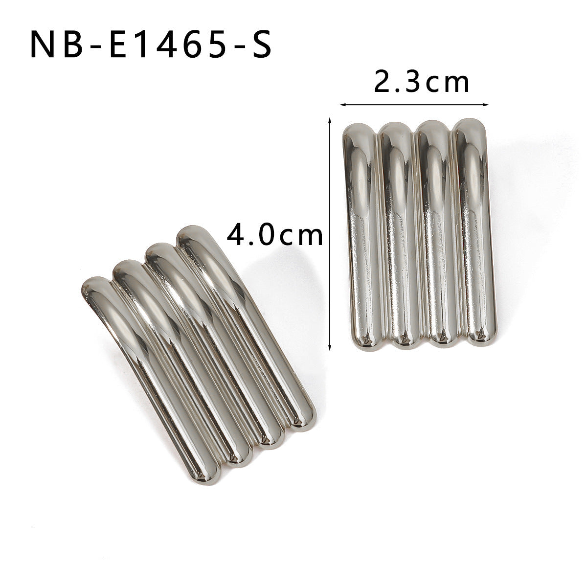 Wholesale Geometric Stripe Double Pendant Square Stainless Steel Hypoallergenic Color Preservation Earrings