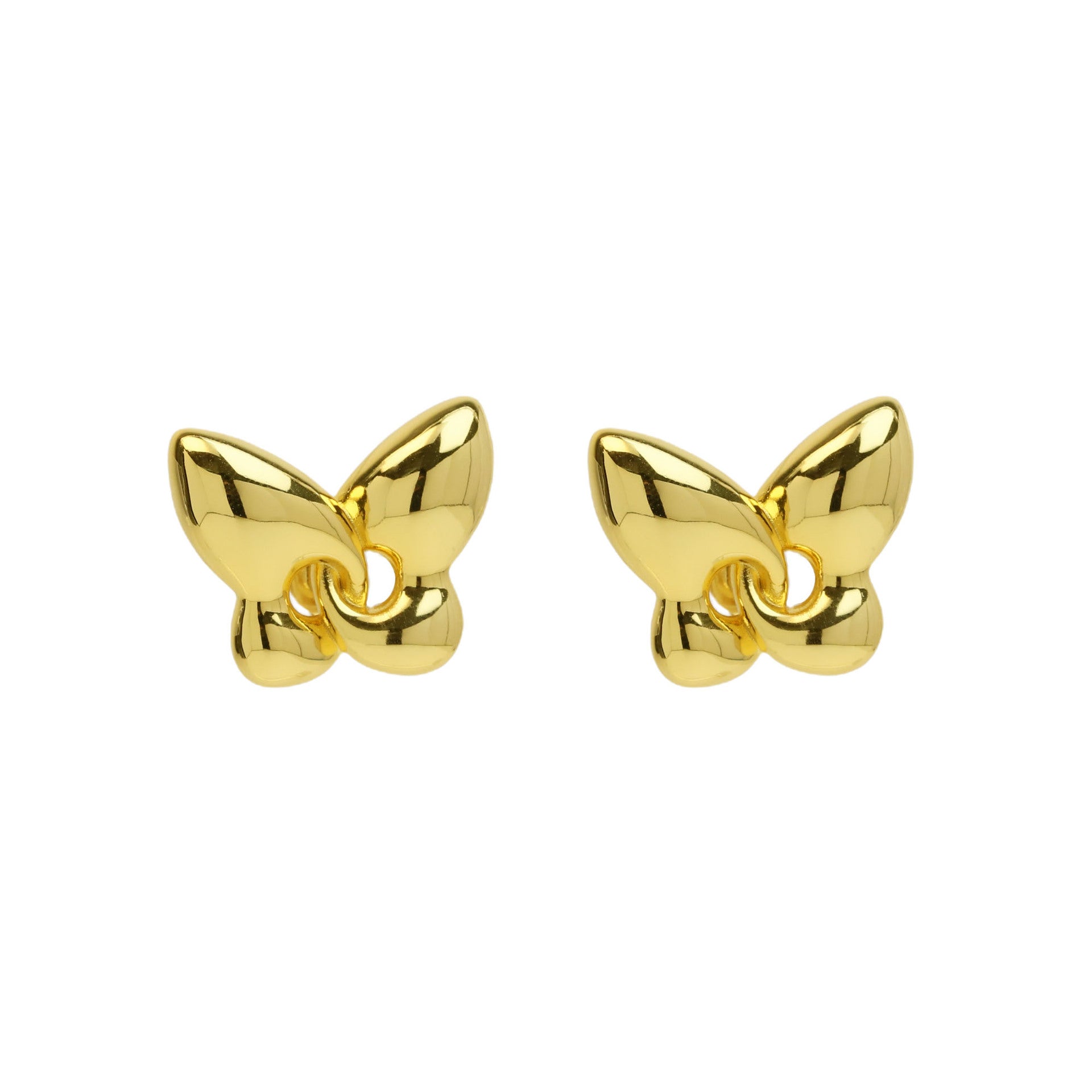 Wholesale  Brass 18K Golden Face Butterfly Earrings