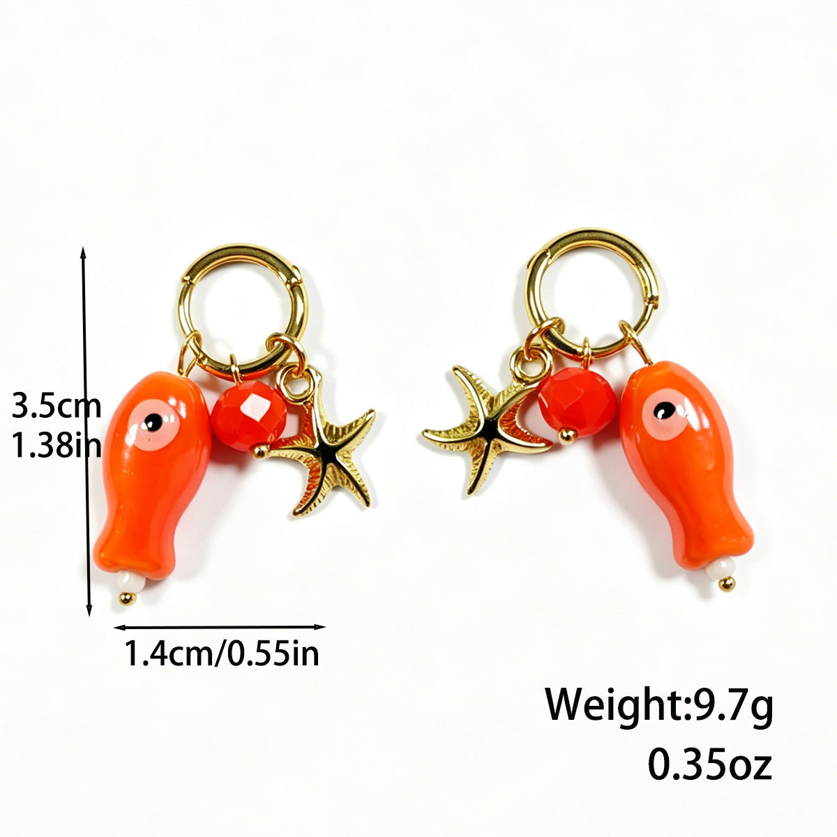 Wholesale Stylish Sun Moon Pendant Ear Cuff Earrings Gold Plated Ocean Beach Shell Jewelry Accessory For Women