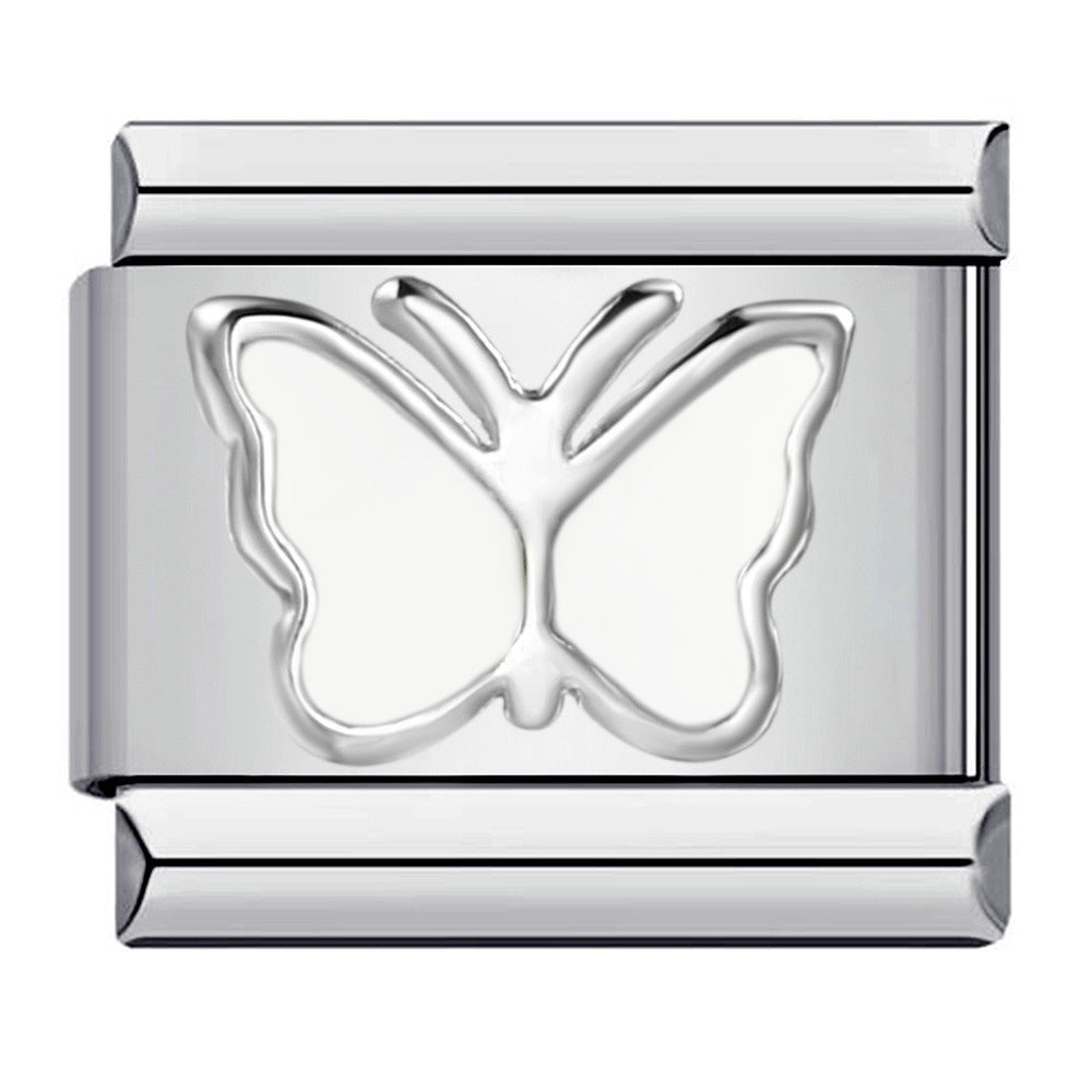 Wholesale Italian Charm Bracelet 9mm DIY Splicing Removable Love Butterfly Stainless Steel Composable Bracelet