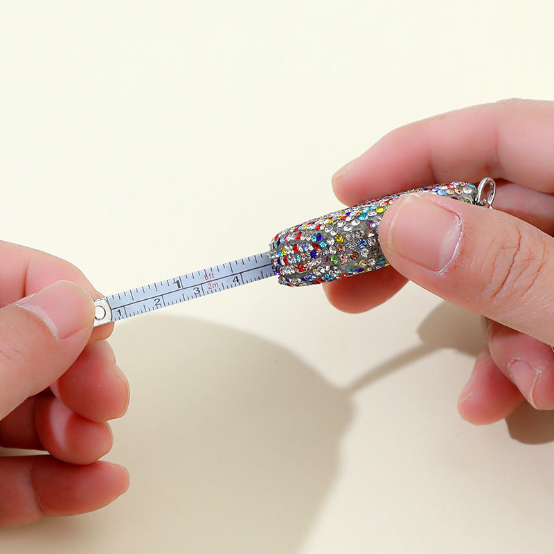 Wholesale Mini Portable 1 Meter Measuring Ruler Soft Ruler Telescopic Ruler Keychain Creative Keychain ACC-KC-ZhiYa017