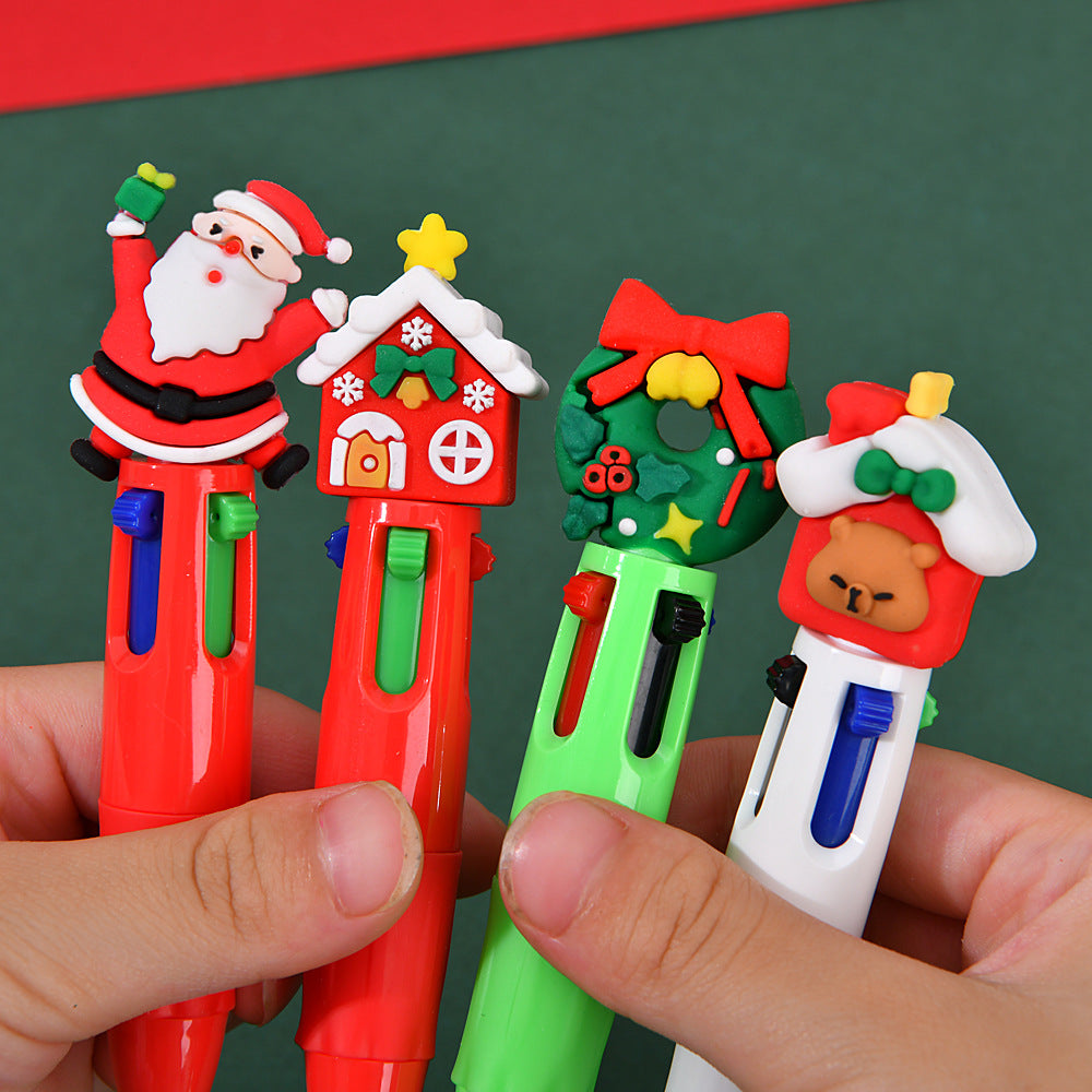 Wholesale Cute cartoon Christmas four-color ballpoint pen