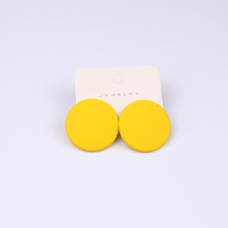 Wholesale  20-Color Round Spray-Painted Acrylic Earrings