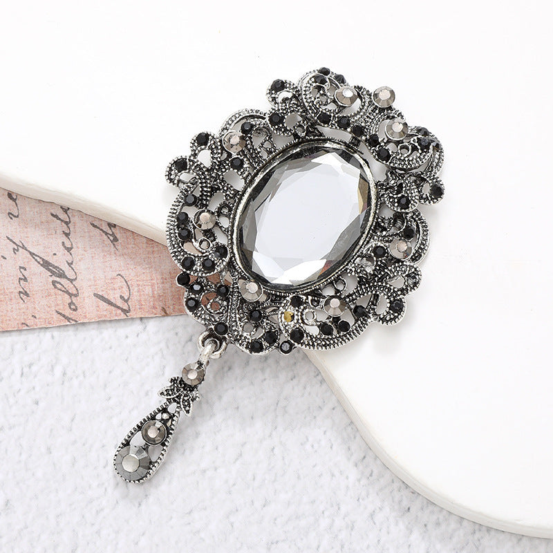 Wholesale  Diamond Pearl Flower Sun God flower brooch gem pendant