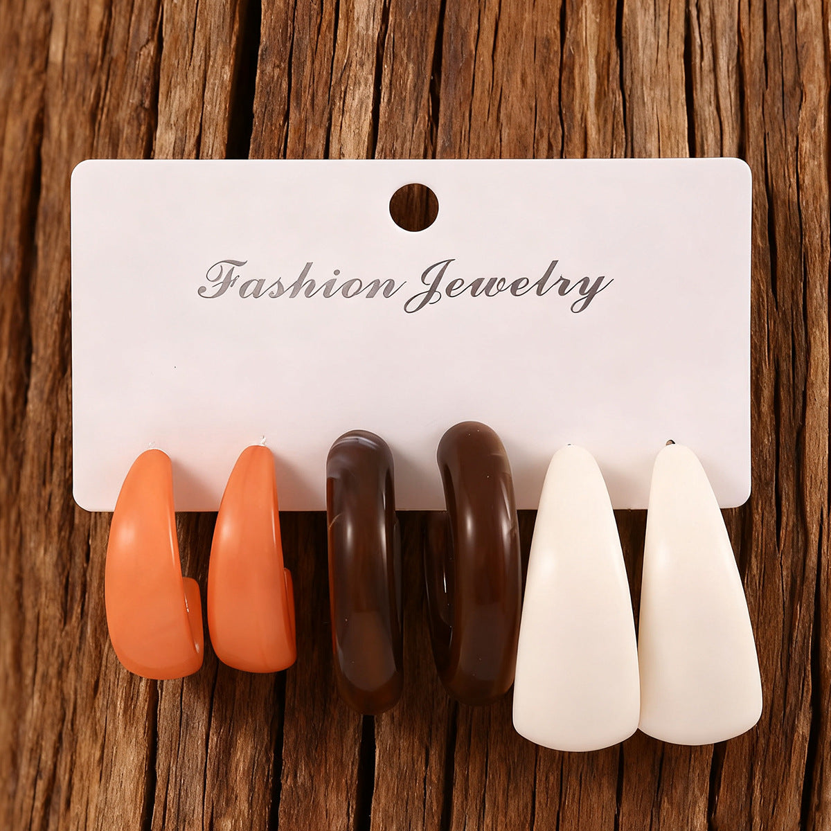 Wholesale Electroplated Resin Hollow Ring Earrings Set Geometric Multi Color Statement Earrings For Women Trendy Fashion Accessory