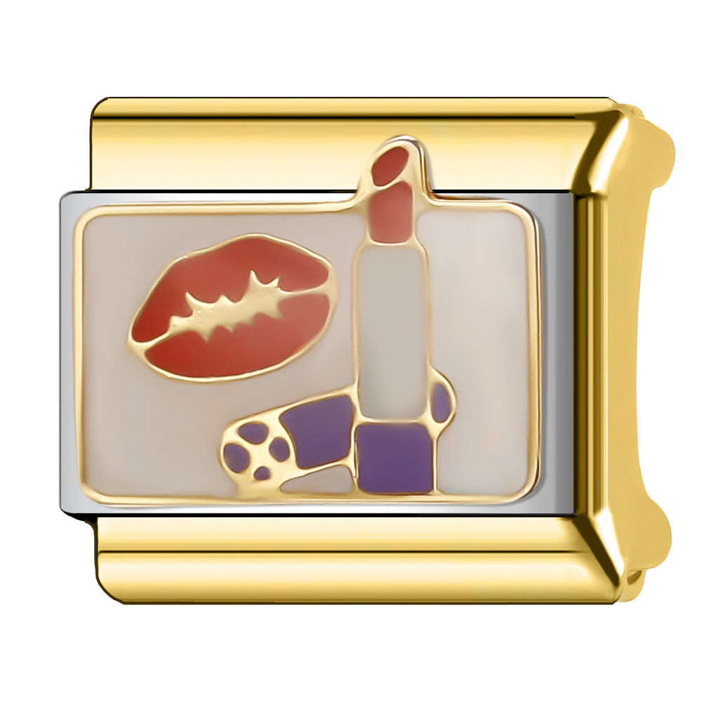 Wholesale Italian Charm Bracelet 9mm DIY Splicing Gold Plated Series Stainless Steel Composable Bracelet