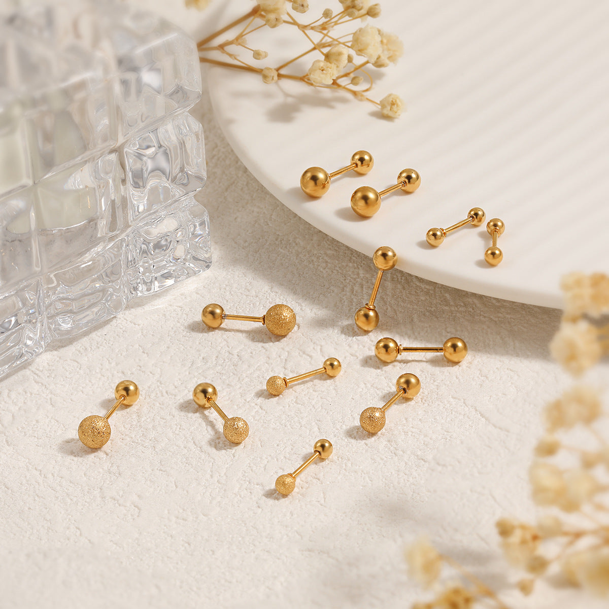 Wholesale Smooth Bean Bean Ear Bone  Titanium Steel Earrings