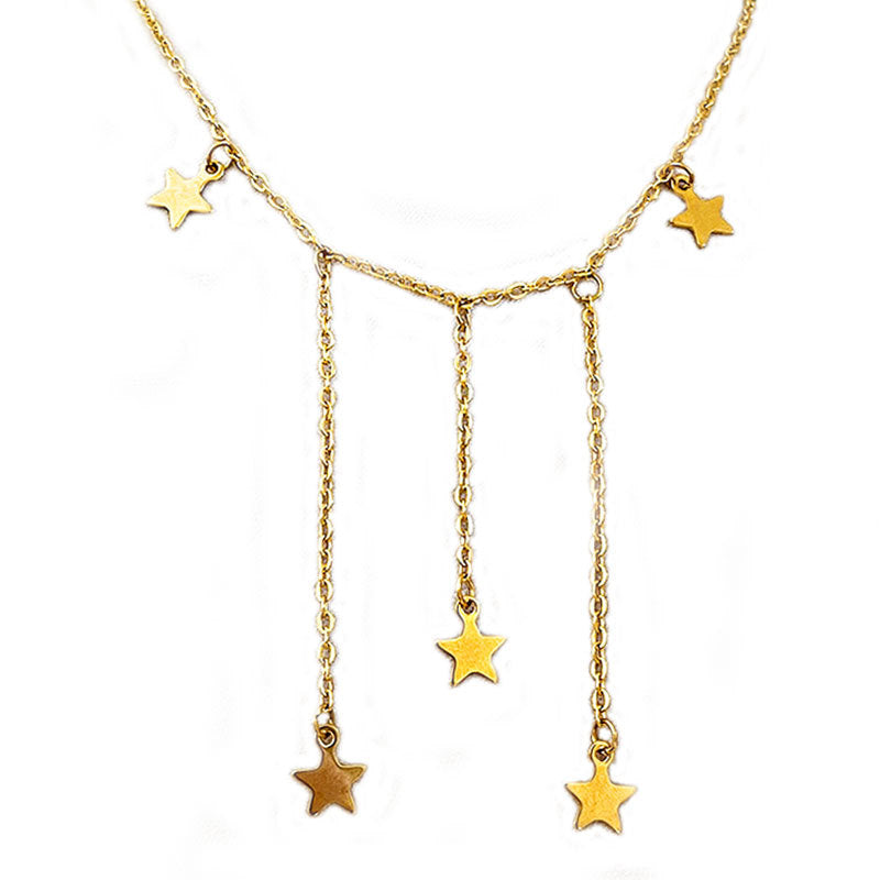 Wholesale star tassel stainless steel pendant Necklace
