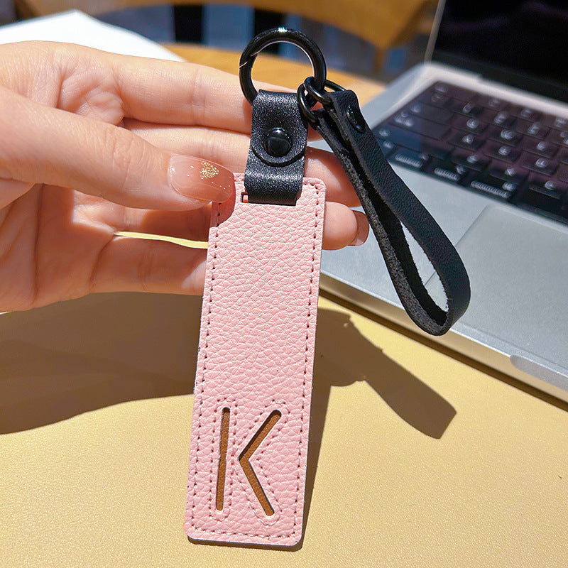 Wholesale Leather 26 Letter Keychain Chic Car Key Accessory Decorative Bag Charm