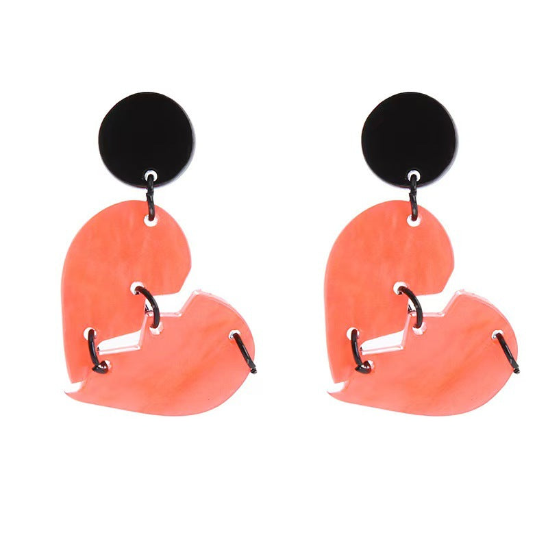Wholesale love creative niche acrylic simple earrings