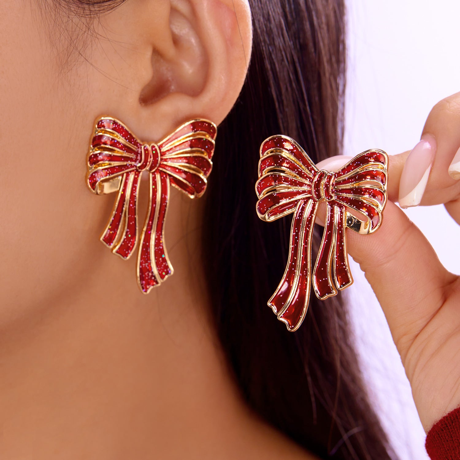 Wholesale Christmas party  colorful bells earrings