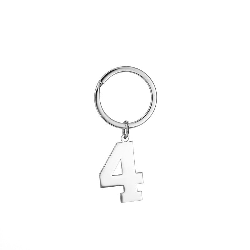 Wholesale Metal Number Keychain 0 9 Modern Minimalist Bag Charm Car Key Accessory Gift