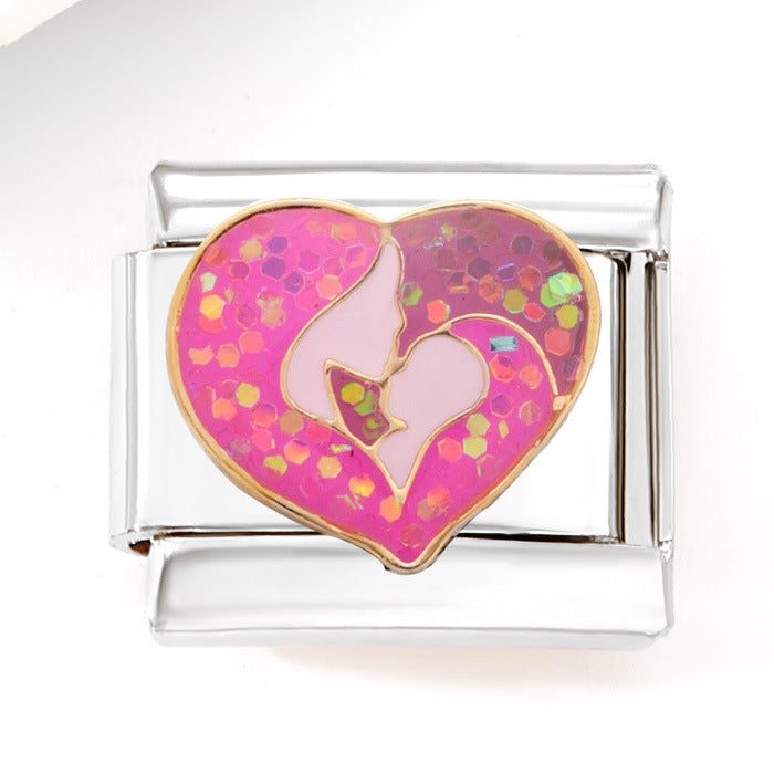 Wholesale Italian Charm Bracelet 9mm DIY Splicing Mother's Day Series Stainless Steel Composable Bracelet