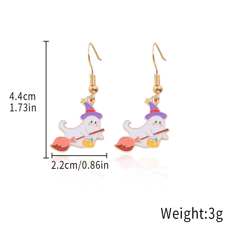 Wholesale Alloy  Earrings - Cute Ghost and Pumpkin Skull for Party Wear
