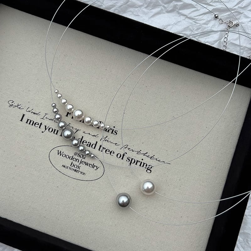 Wholesale Light Luxury  Retro Classic All-match Pearl Necklace