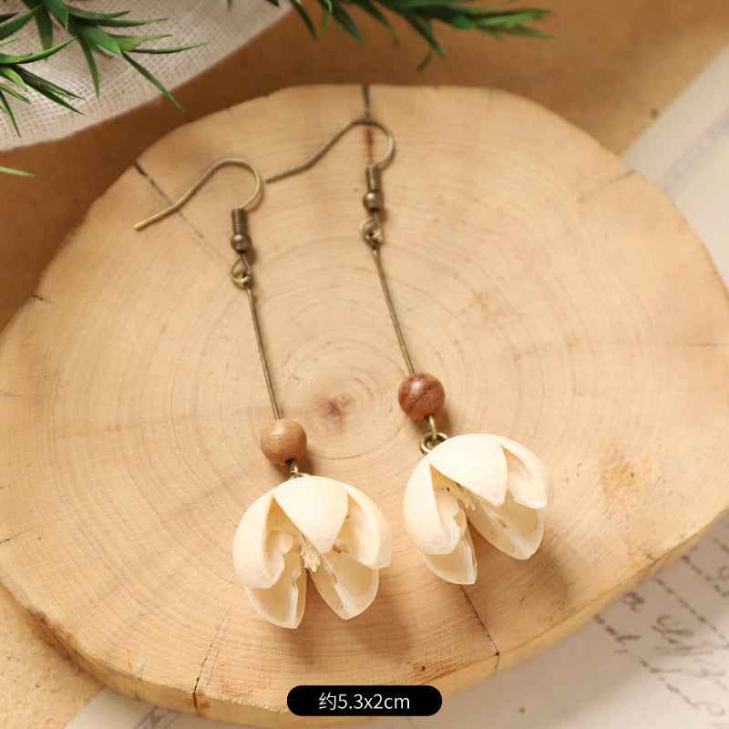 Wholesale Vintage Hand-made Plant Fruit Wood Earrings