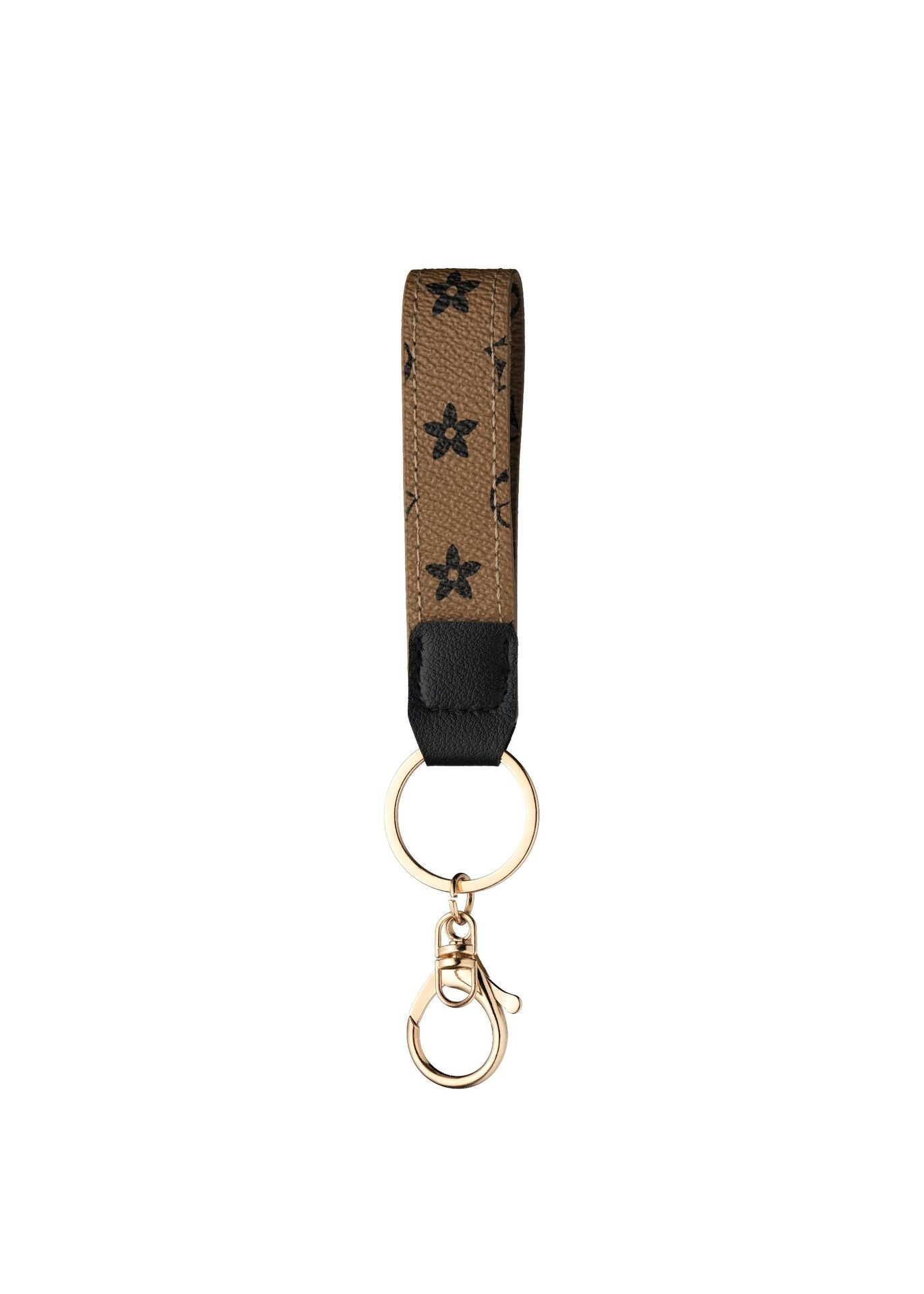 Wholesale Modern Leather Key Chain Pendant with Plant Floral Pattern,  Buckle,  Boutique Car Key Accessory for Resale