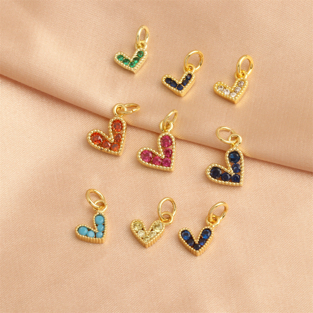 Wholesale 18K gold-plated color-preserving micro-inlaid zirconium heart-shaped pendant
