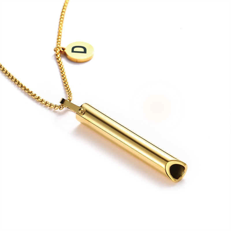 Wholesale Whistle with Letters Stainless Steel Pendant Necklaces ACC-NE-MS033