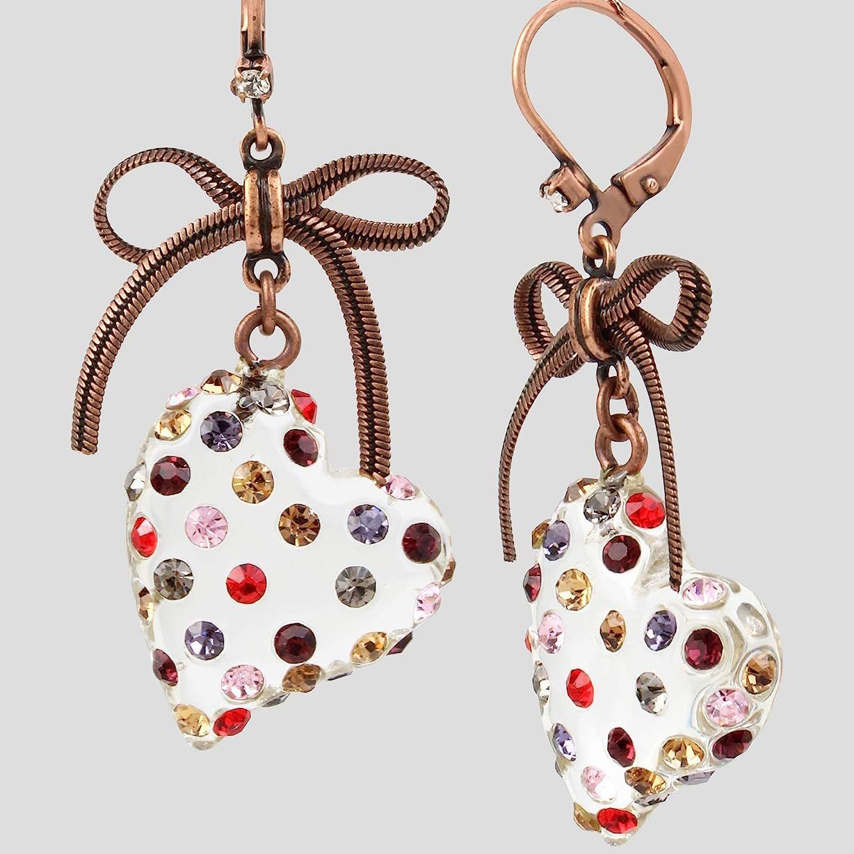 Wholesale  retro butterfly tassel knot exaggerated color diamond beads crystal love earrings